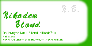 nikodem blond business card